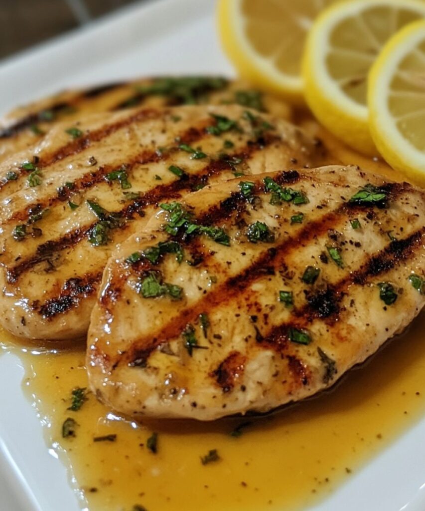 Grilled Chicken Cutlets in Lemon Sauce