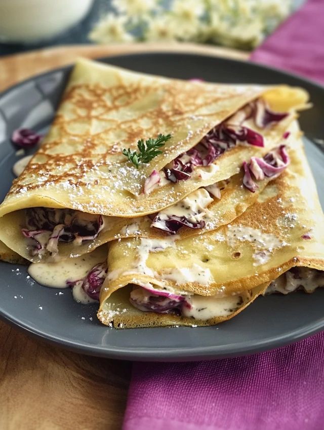 Crepes with Gorgonzola and Radicchio