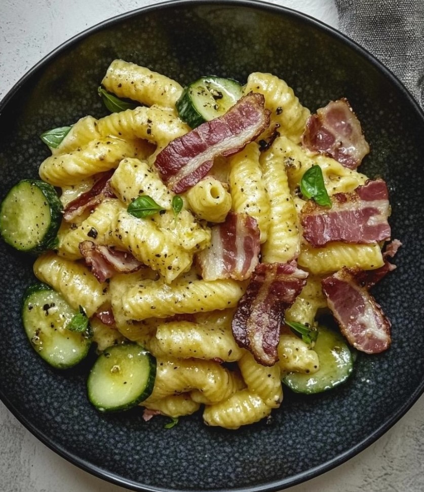 Fusilli with Zucchini, Speck and Robiola