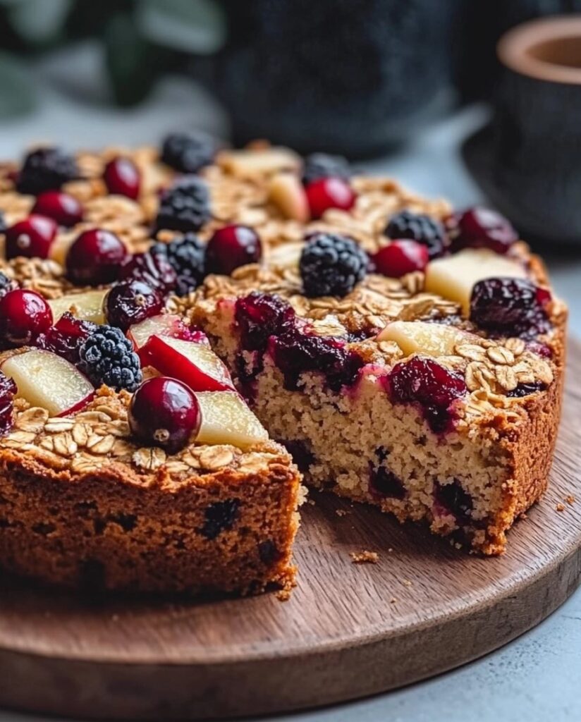 Apple and Cranberry Oatmeal Cake