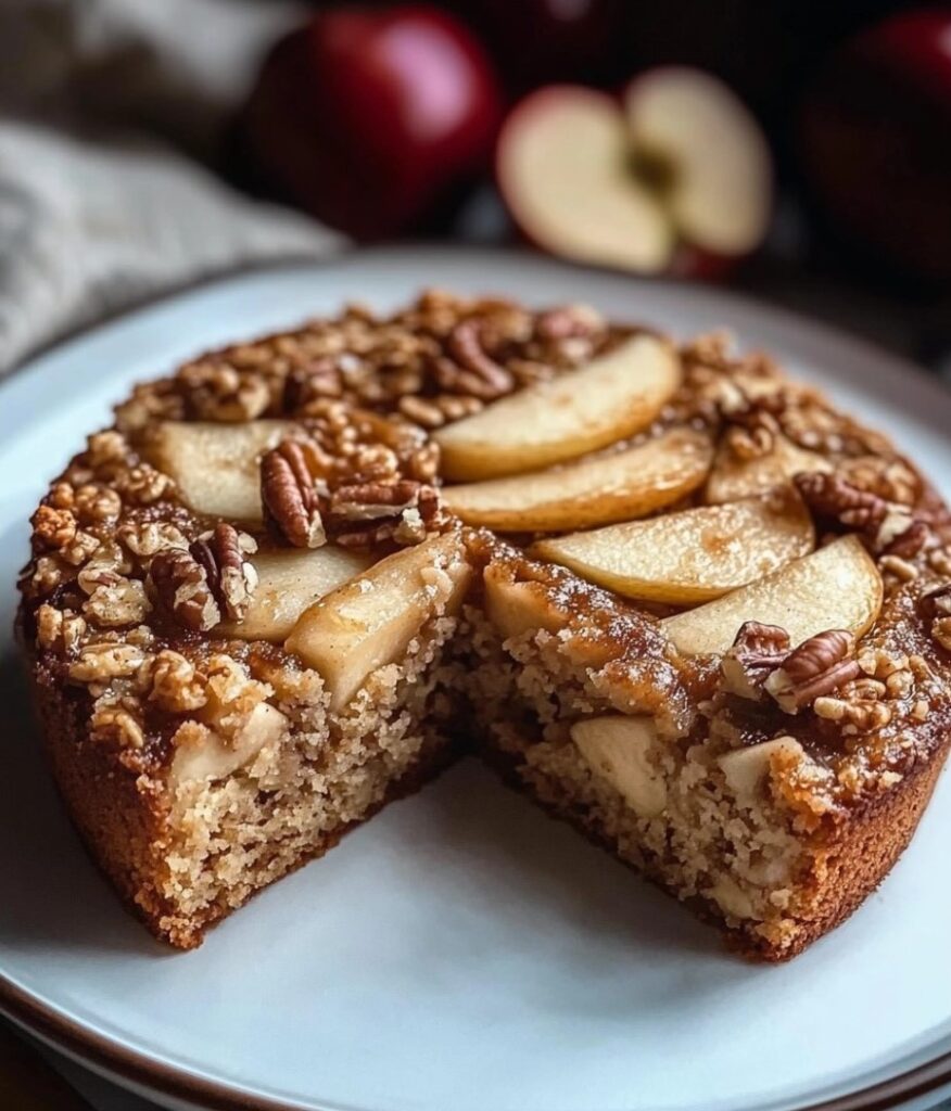 Apple Walnut Oatmeal Cake 🍏