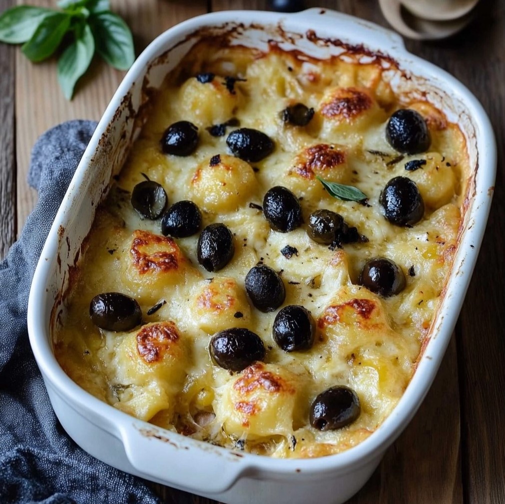 Baked Fennel and Olives Gratinated