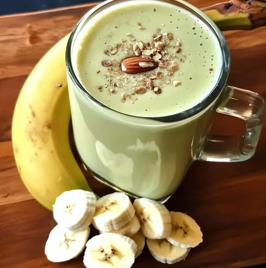 Energizing Smoothie with Almond, Banana and Avocado