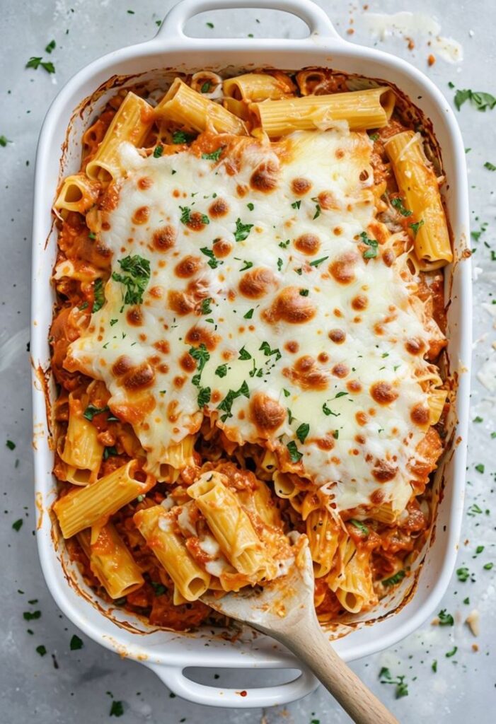 Rigatoni with Besciamella, Ragout Bolognese and Provola