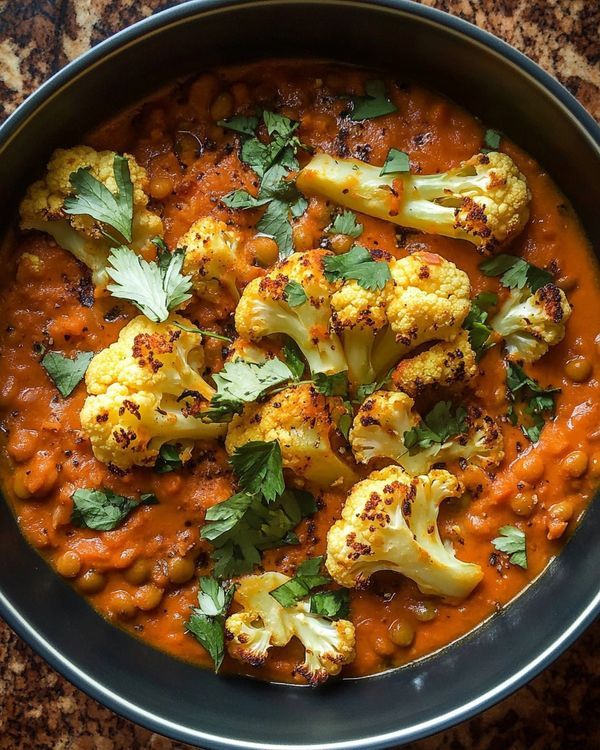 Lentil Curry with Cauliflower