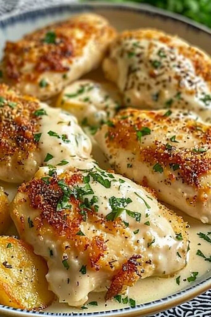 Chicken Scallops with Cheese