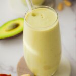 Energizing smoothie with almonds, banana and avocado