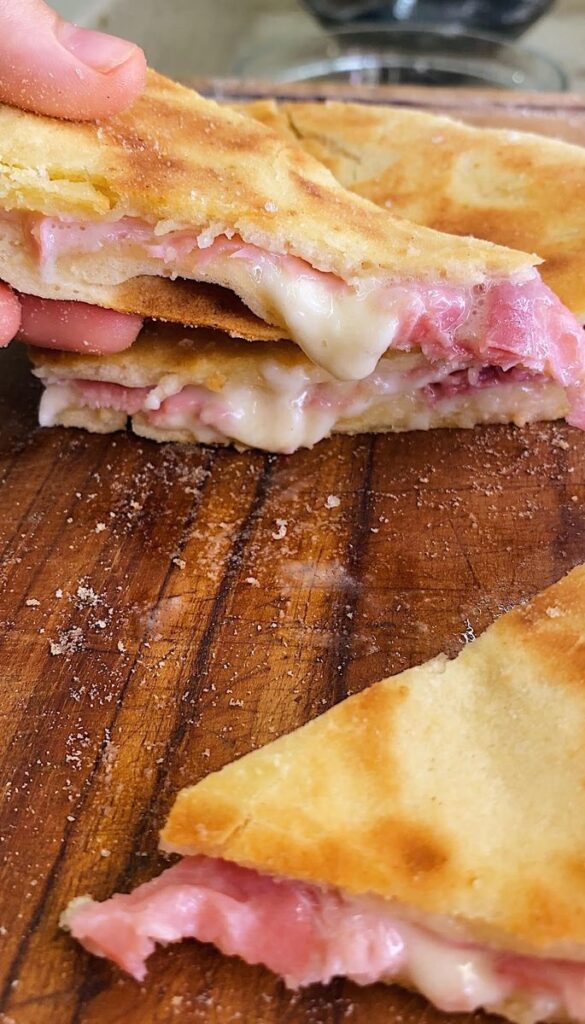 Schiacciata with Mortadella and Stracchino