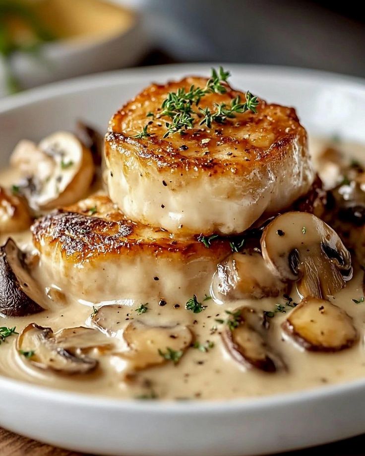 Dreamy scallops with saffron and mushroom sauce