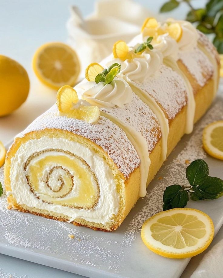 Lemon and Mascarpone Log: A Fresh and Irresistible Dessert