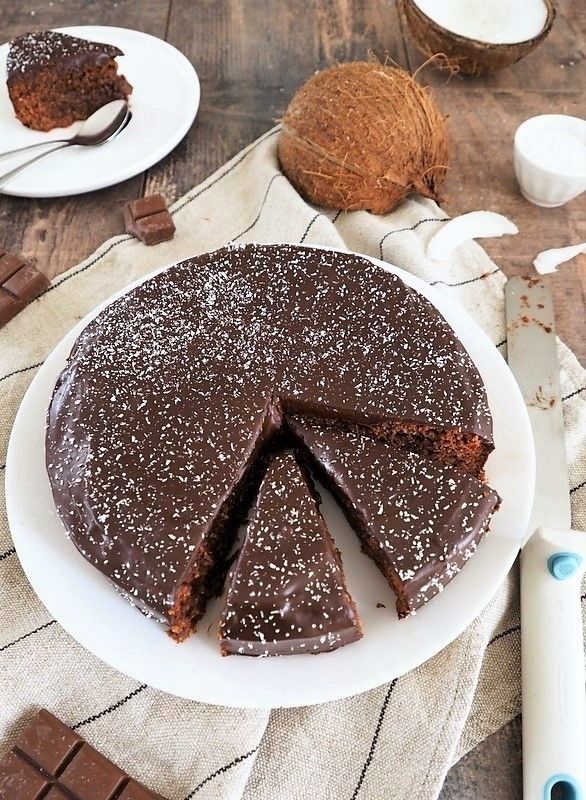 Soft Coconut and Chocolate Cake