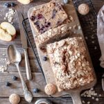 Plumcake with Oat Flakes, Apple and Blueberries