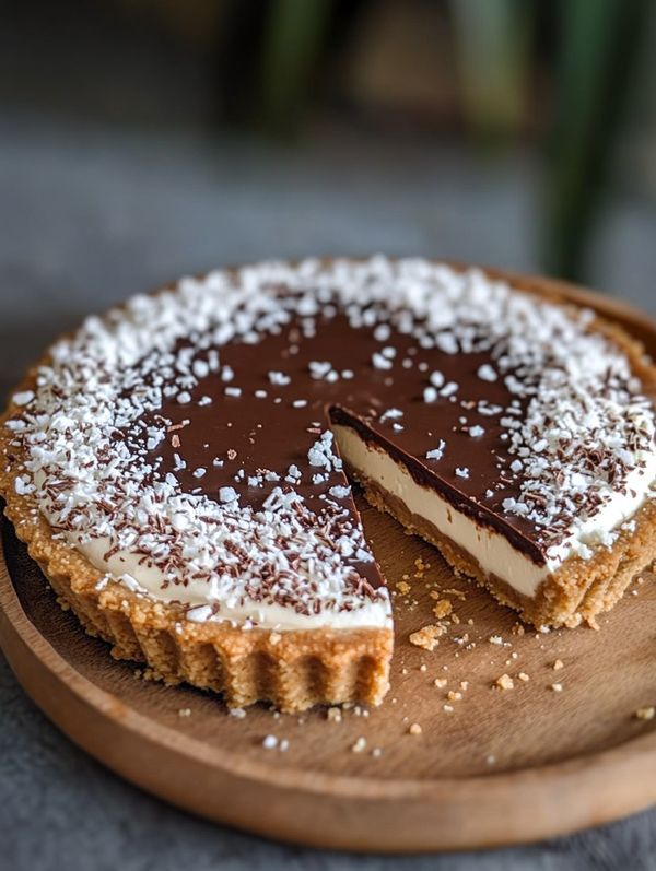 No-Bake Chocolate Coconut Bounty Tart