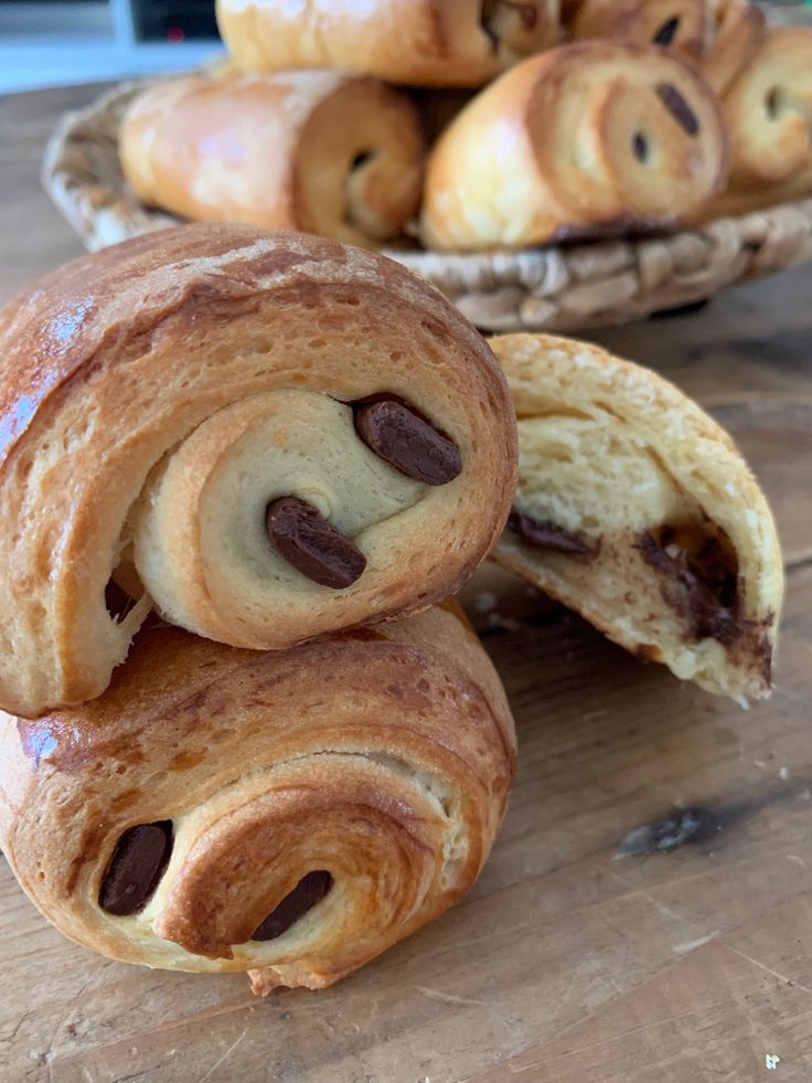 Chocolate brioche rolls (chocolatine)