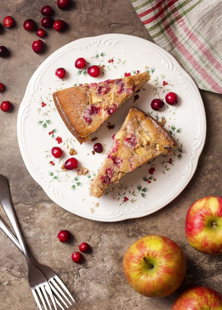 Apple and Cranberry Oatmeal Cake