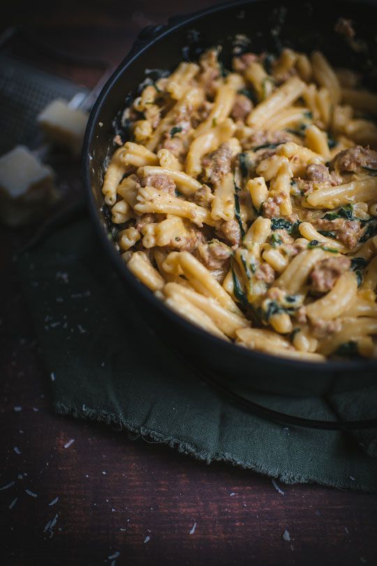 Creamy Pasta with Speck and Sausage