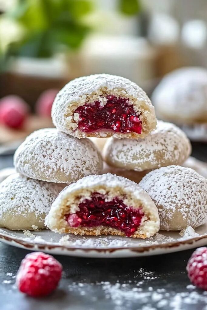 Almond Cookies Filled with Raspberry