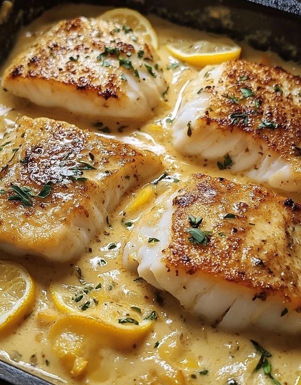 Baked Cod with Mustard and Lemon Cream