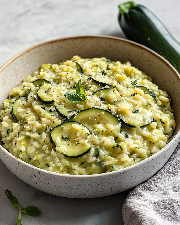 Risotto with Cream of Zucchini and Sausage