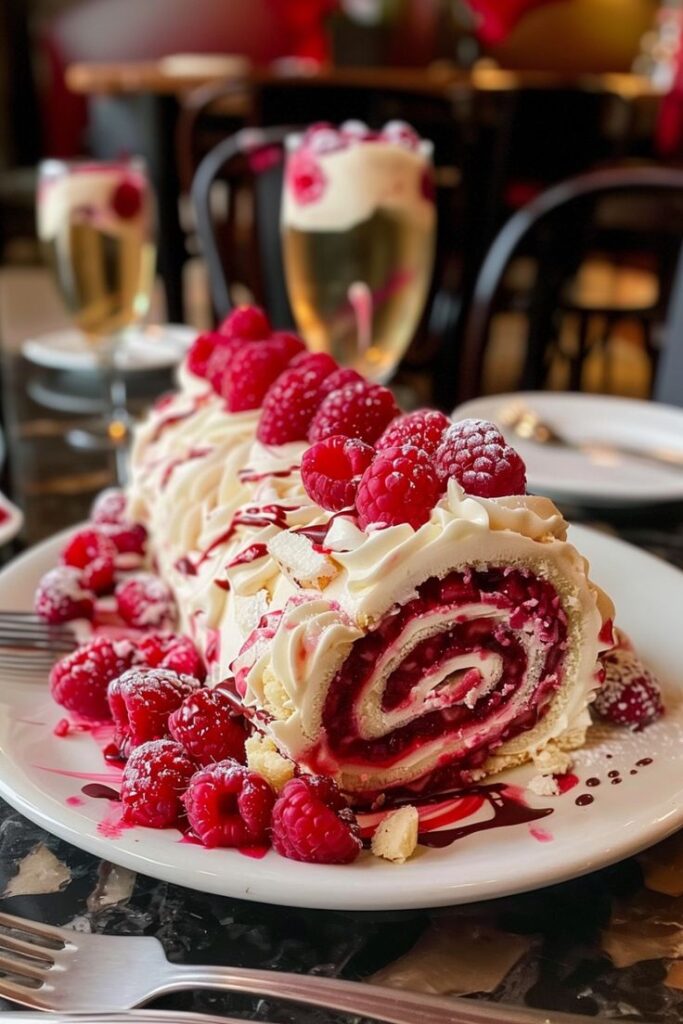 Mascarpone and Raspberry Log