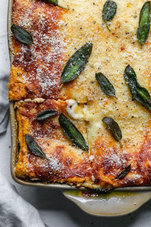 Lasagna with Pumpkin Cream and Speck