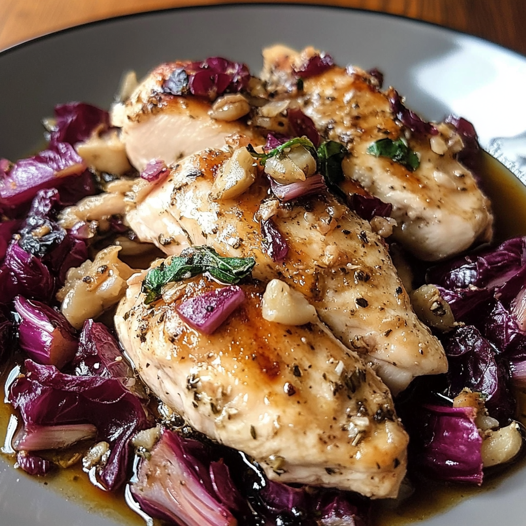 Chicken Strips with Radicchio and Walnuts