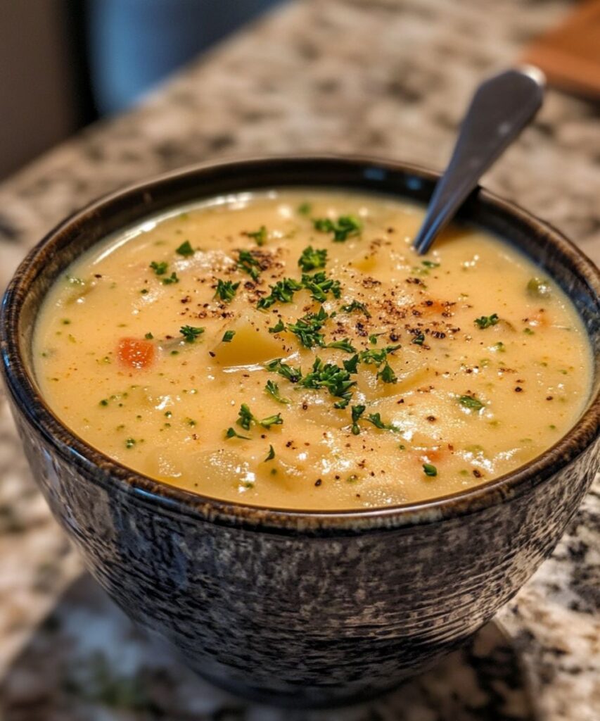 Crock Pot Potato Broccoli Cheddar Soup – Cheesy, Creamy, and a Cinch to Make