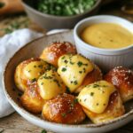 Pretzel Bites with Cheddar Cheese Sauce