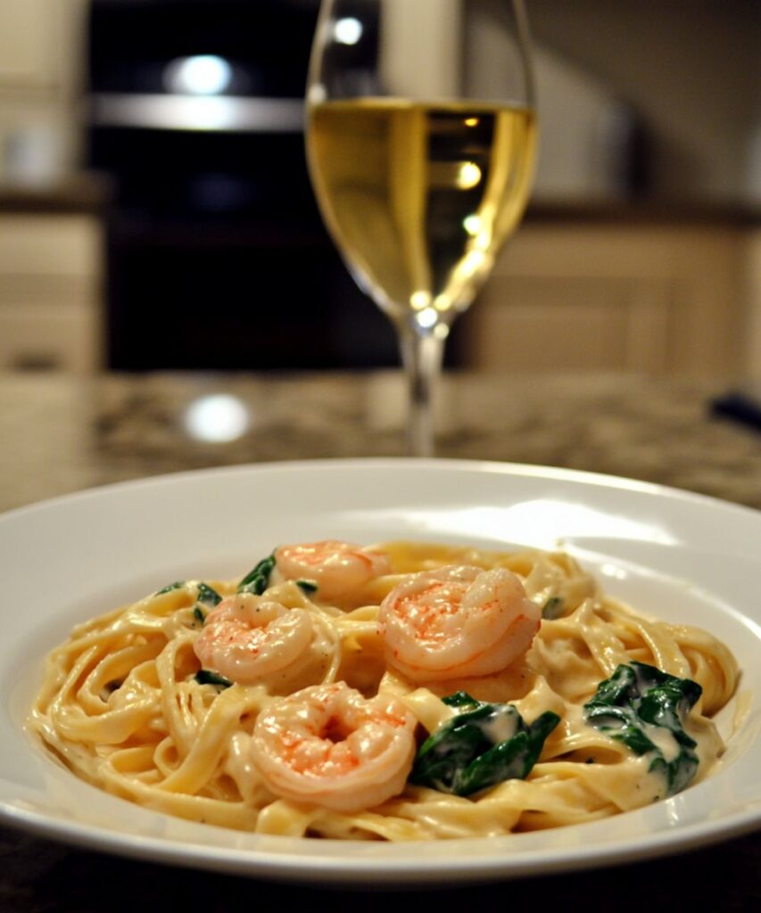 Creamy Shrimp Fettuccine Pasta with Homemade Alfredo Sauce