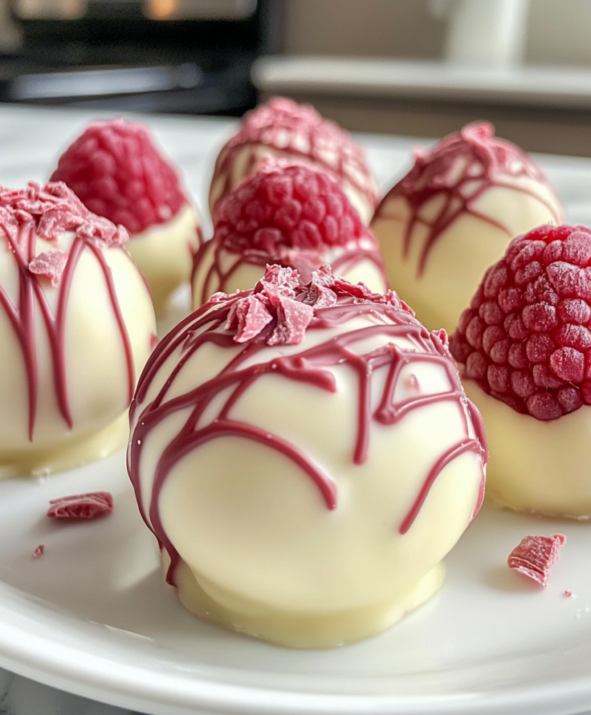 White Chocolate Raspberry Cheesecake Balls