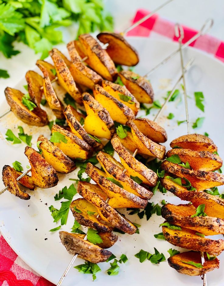 Potato and bacon skewers