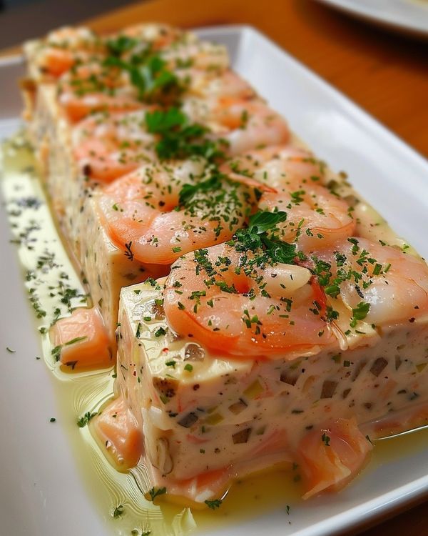 Scallop, Salmon and Shrimp Terrine with Lemon Cream