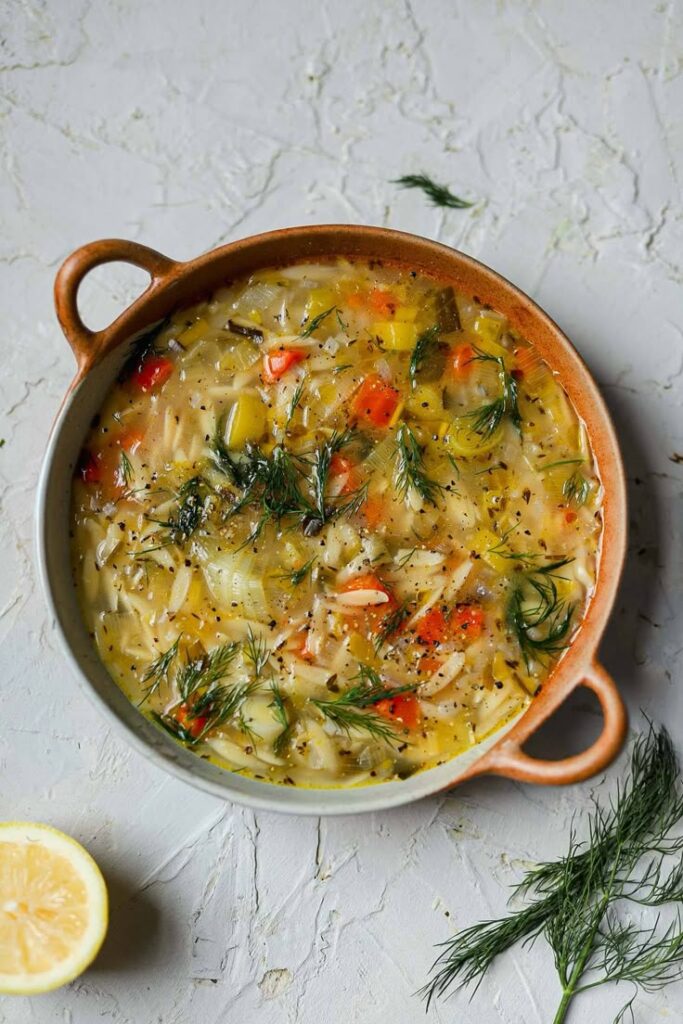 Soup with Rice, Potatoes and Zucchini