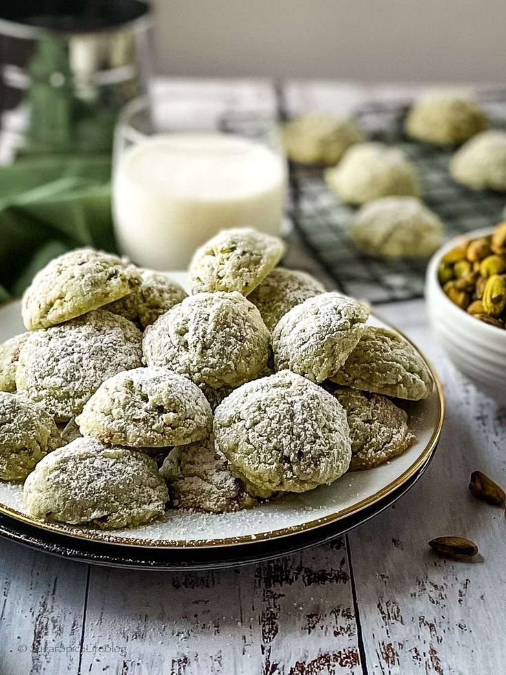 Pistachio Snowball Cookies