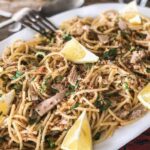 Spaghetti with tuna and lemon
