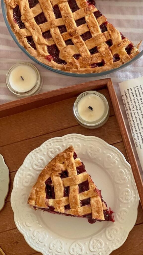 Tart with cherry jam