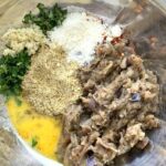 Crispy Eggplant Meatballs with Minced Meat and Yogurt Sauce