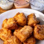 Fried cod bites in lemon tempura