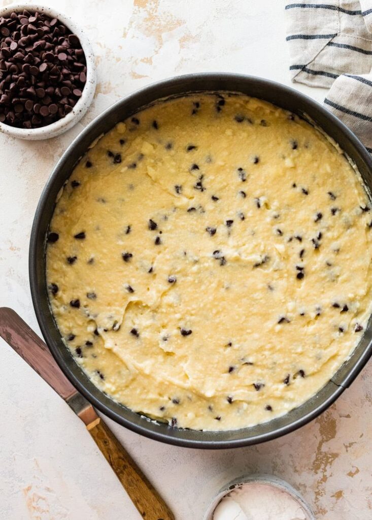 Ricotta and chocolate chip poured cake