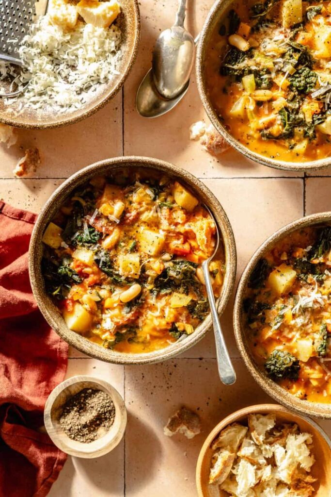 Tuscan Ribollita A rustic and tasty soup, typical of poor Tuscan cuisine, based on stale bread and fresh vegetables