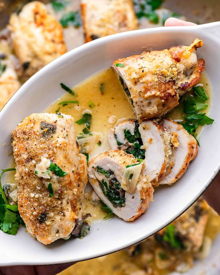 Chicken Rolls with Cheese Heart and Spinach