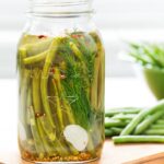 Green Beans and Tomatoes Preserve in a Jar