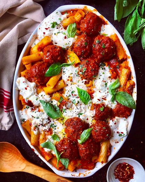 Baked Rigatoni with Meatballs