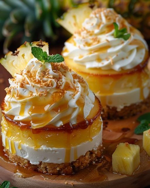 Mini Cheesecake with Pineapple and Condensed Coconut Milk: An Explosion of Freshness and Sweetness!