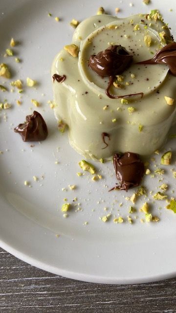Pistachio and Chocolate Chip Panna Cotta