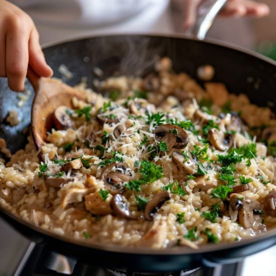 Creamy risotto with “Cardoncelli” mushrooms