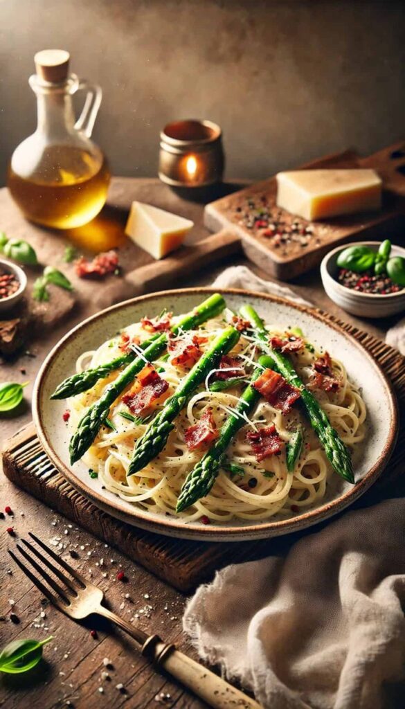 Tagliatelle with artichokes and bacon