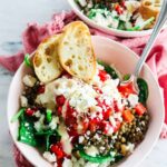Oriental red lentil salad with feta – fresh and exotic!