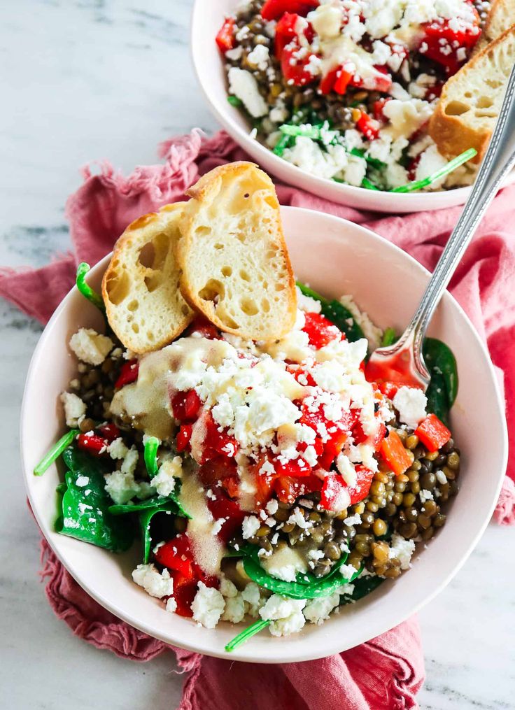 Oriental red lentil salad with feta – fresh and exotic!