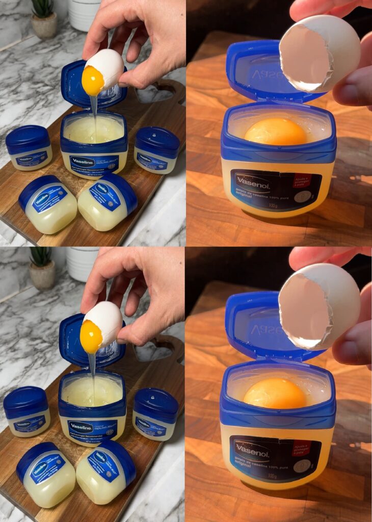 Have you ever thought about mixing eggs with Vaseline?
